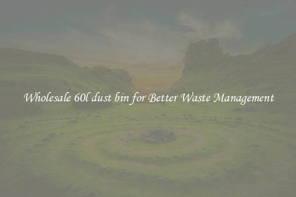 Wholesale 60l dust bin for Better Waste Management