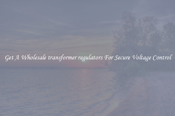 Get A Wholesale transformer regulators For Secure Voltage Control