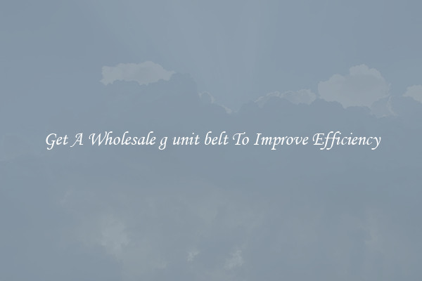 Get A Wholesale g unit belt To Improve Efficiency